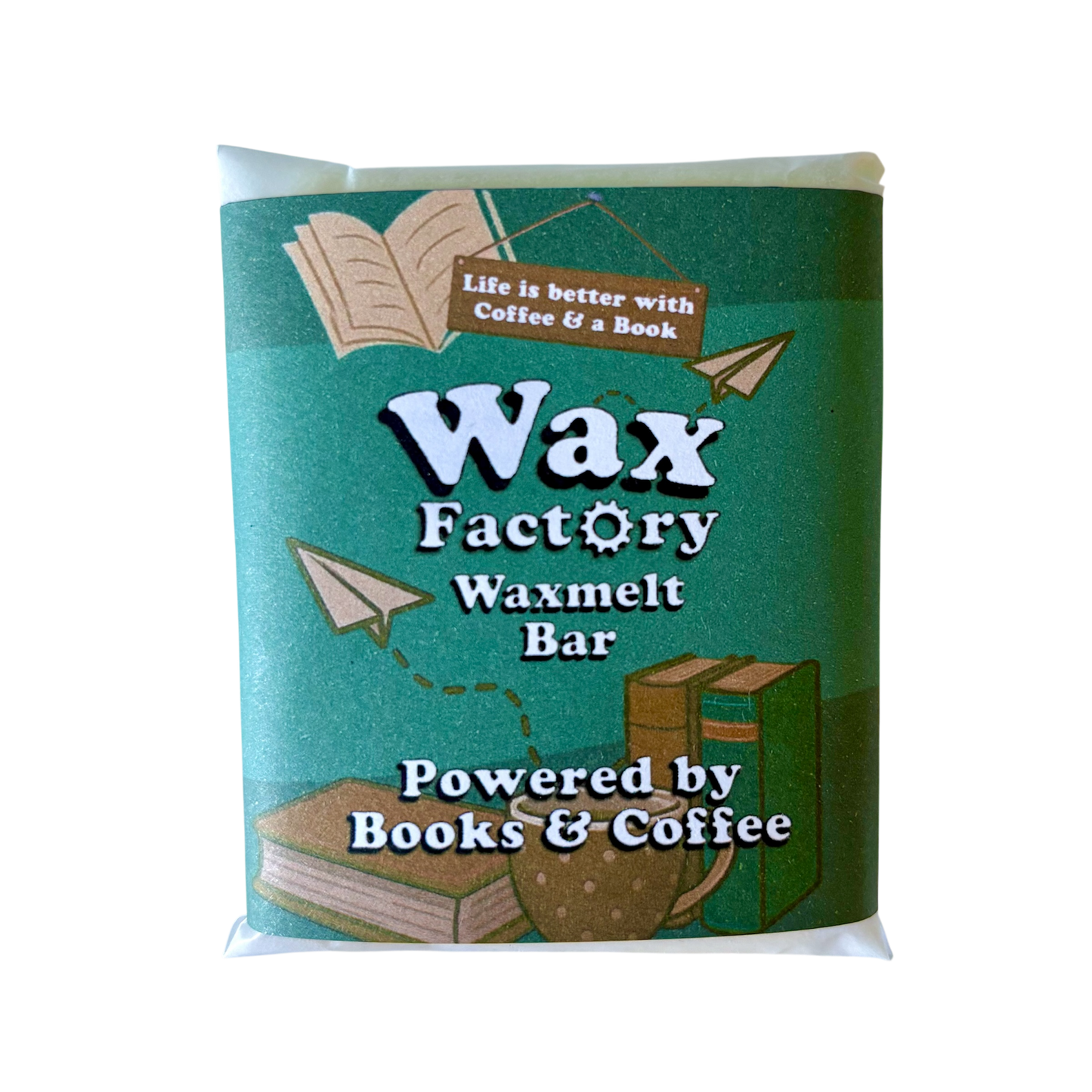 Powered by Books & Coffee small wax melt bar