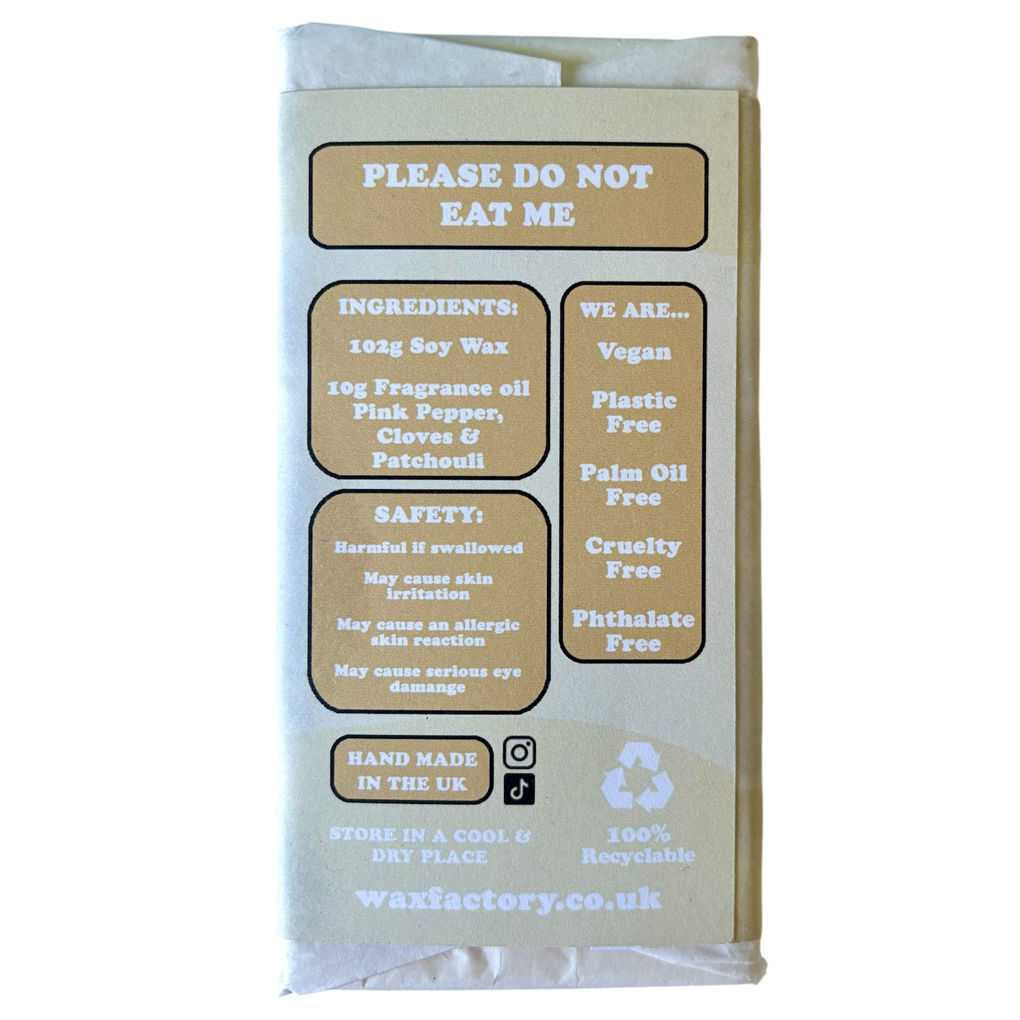 Dearest Readers large wax melt bar