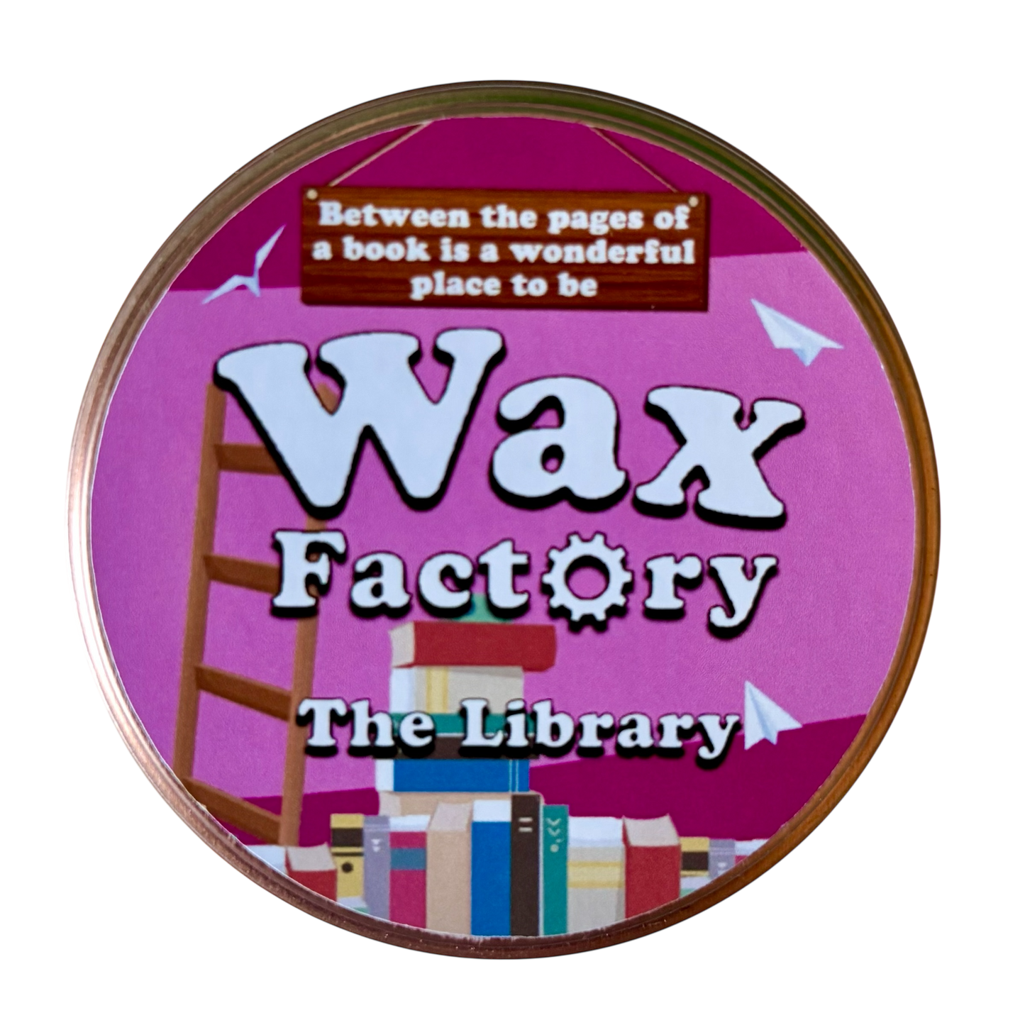 The Library small tin candle