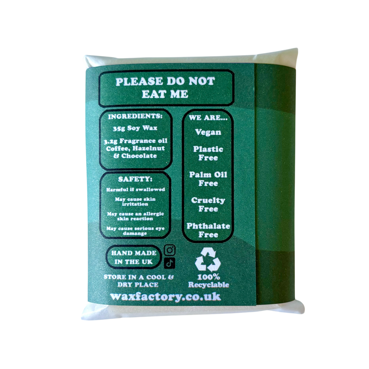 Powered by Books & Coffee small wax melt bar