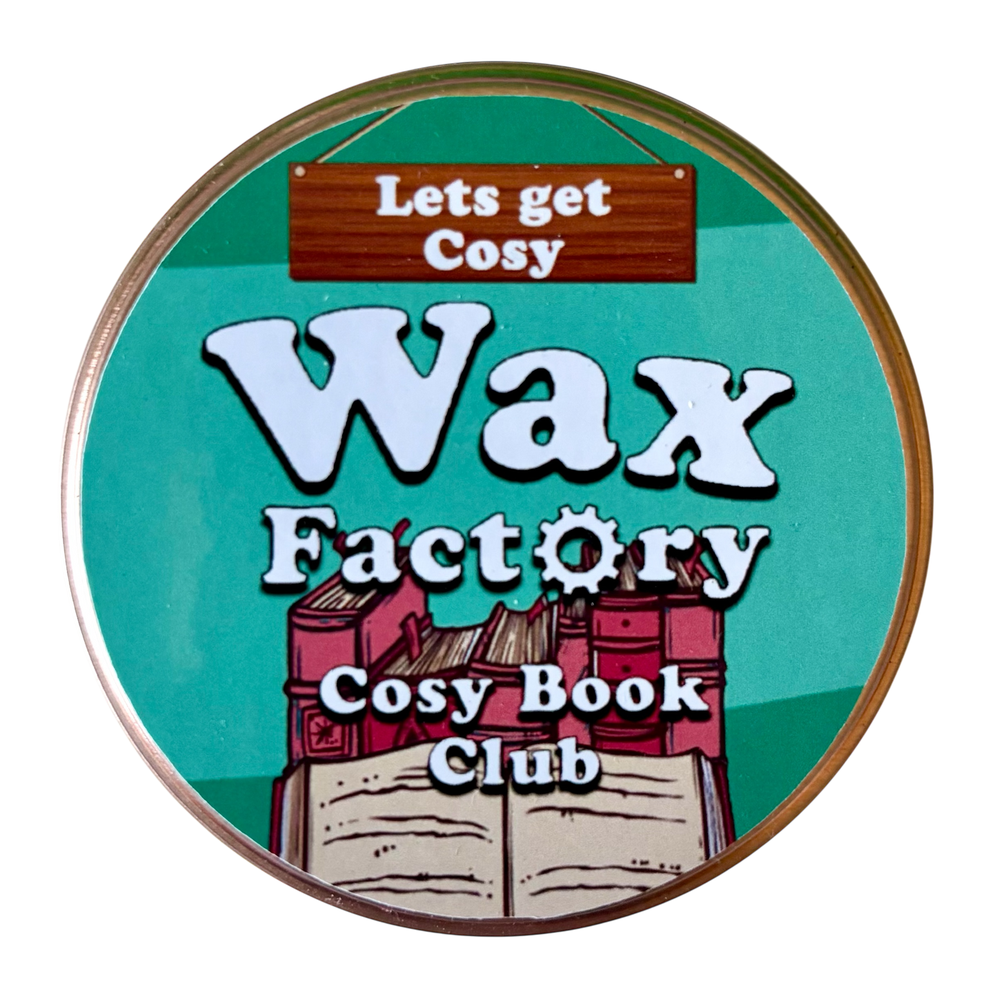 Cosy Book Club small tin candle