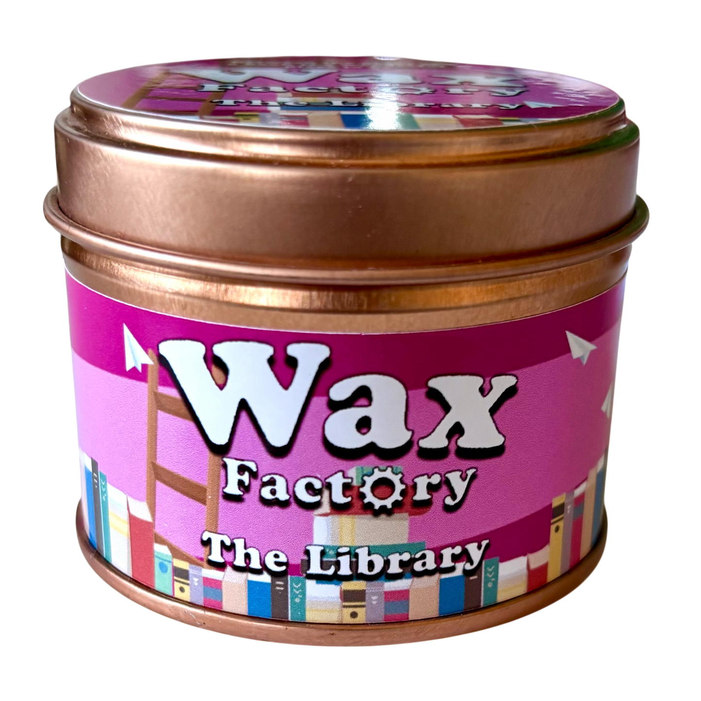 The Library small tin candle