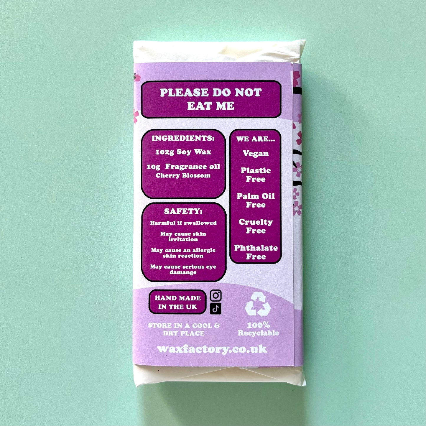 Cherry Blossom large wax melt bar