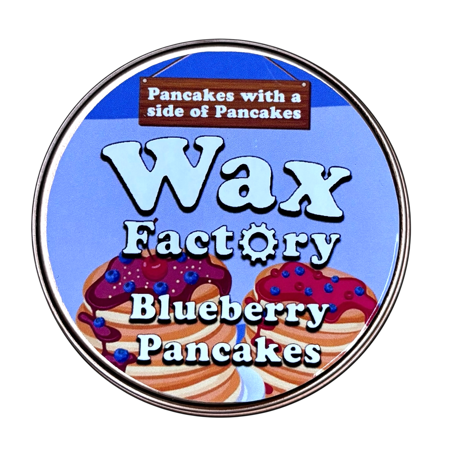 Blueberry Pancakes small tin candle