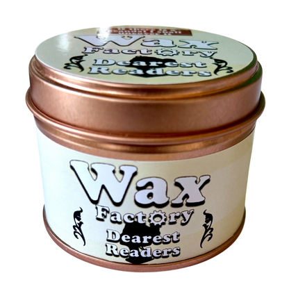 Dearest Readers small tin candle